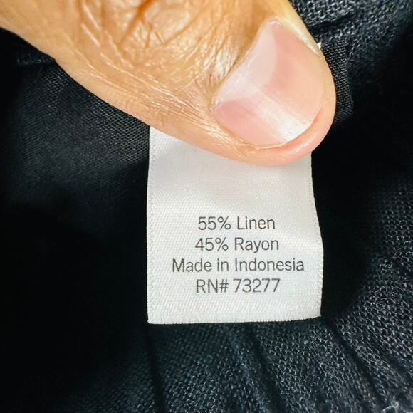 New Sonoma Womans Sz XL Pants Wide Leg Linen Blend Pockets Black Belted NWT - Picture 9 of 10